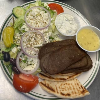Lamb Gyro Plate with Fries & Greek Salad