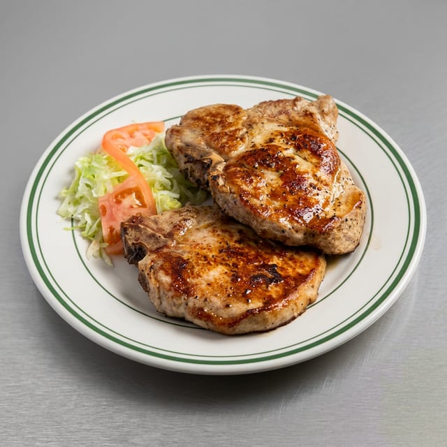 2 Grilled Pork Chops Special.