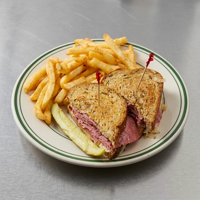 Reuben Sandwich with Fries.