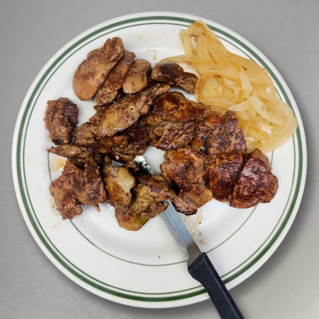 Grilled Chicken Livers Special.
