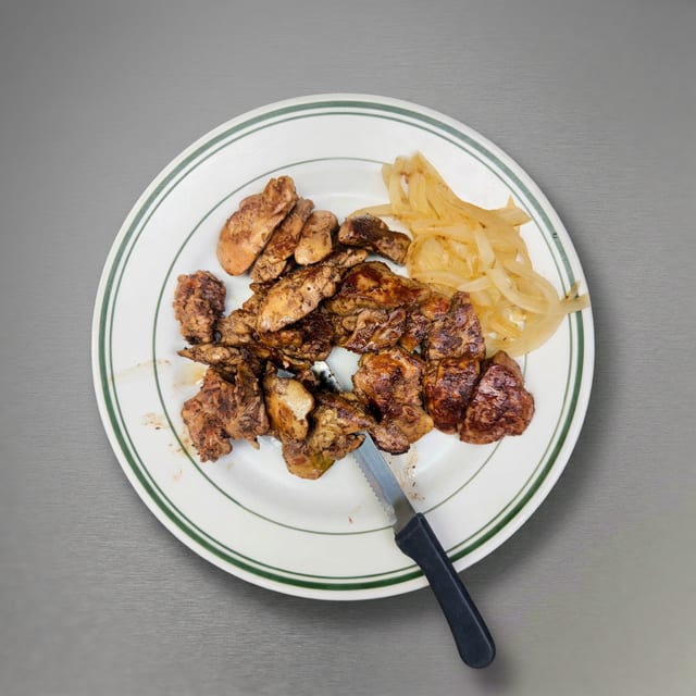 Grilled Chicken Livers Special.