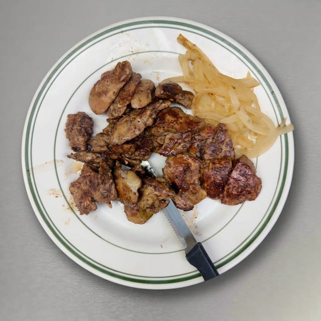 Grilled Chicken Livers Special.